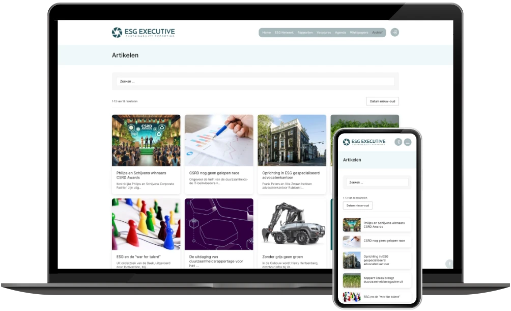 ESG Executive artikelen op desktop en mobiel