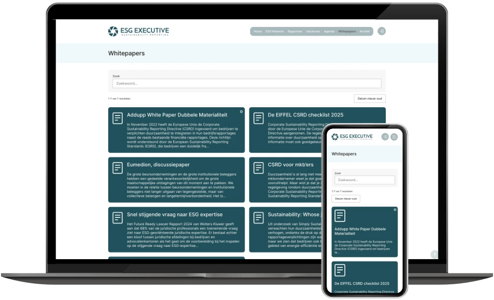 ESG Executive whitepapers op desktop en mobiel