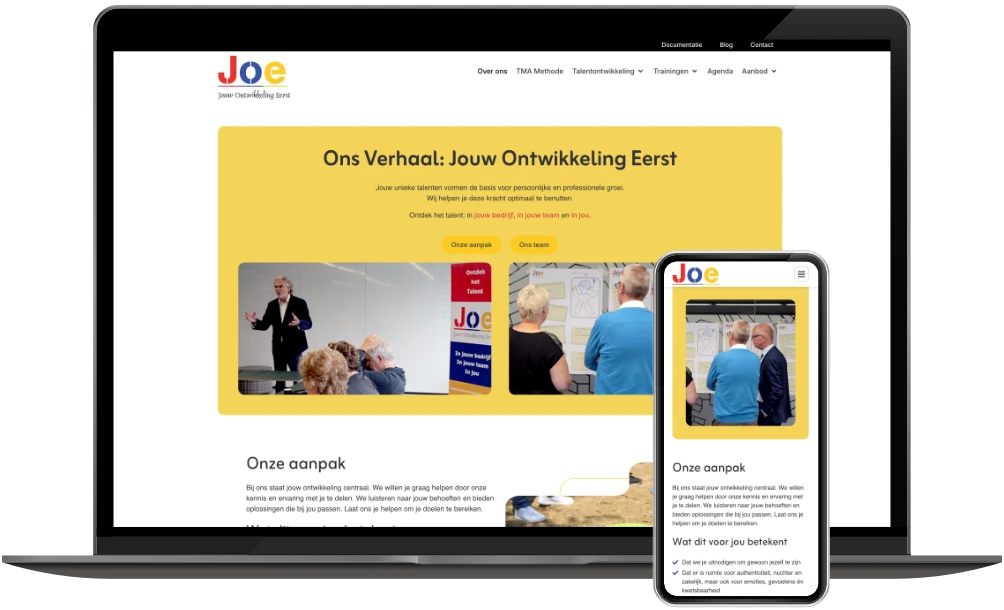 Jouw Ontwikkeling Eerst over ons op desktop en mobiel