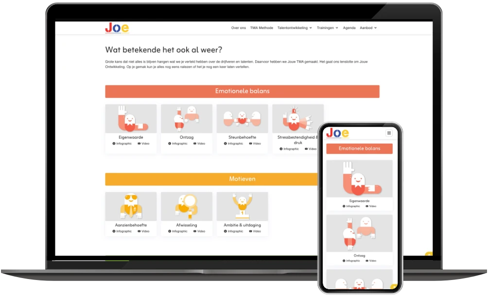 Jouw Ontwikkeling Eerst documenatiepagina op desktop en mobiel