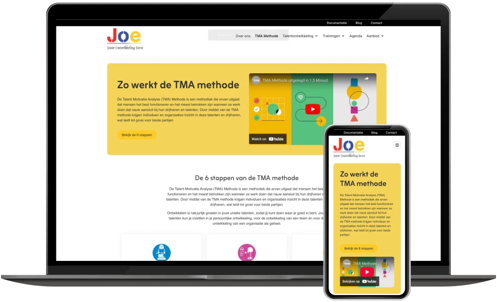 Jouw Ontwikkeling Eerst methode op desktop en mobiel