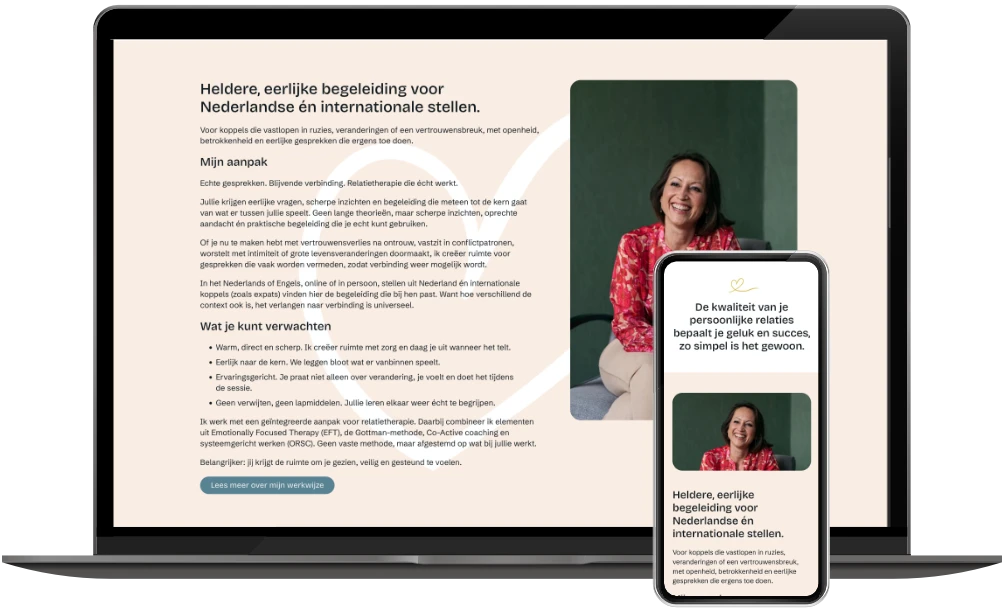 Varinka Bouma homepage Over Varinka op desktop en mobiel