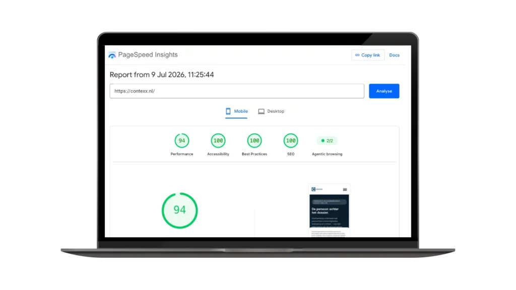 Contexx - pagespeed